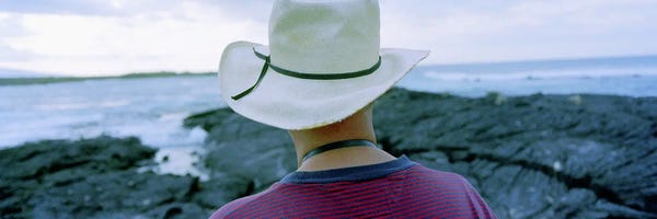 Ecuador: Man with Straw Hat Galapagos Islands Ecuador by Panoramic Images
