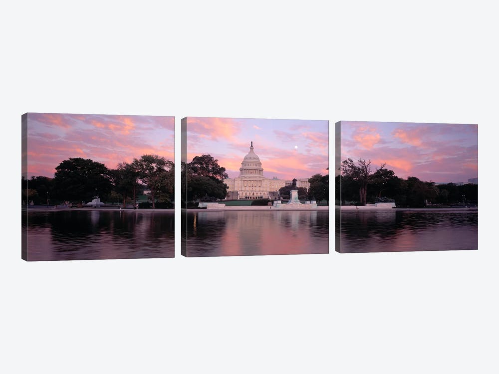 US Capitol Washington DC by Panoramic Images 3-piece Canvas Wall Art