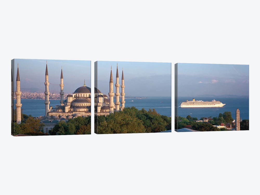 Blue Mosque Istanbul Turkey by Panoramic Images 3-piece Canvas Wall Art