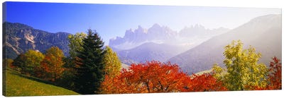 Autumn Landscape I, Odle/Geisler Group, Dolomites, Val di Funes, South Tyrol Province, Italy Canvas Art Print