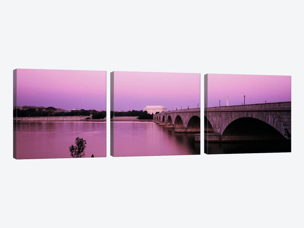 Memorial BridgeWashington DC, District of Columbia, USA by Panoramic Images 3-piece Canvas Artwork