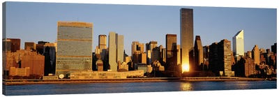 Skyline, Manhattan, New York State, USA Canvas Art Print - City Sunrise & Sunset Art