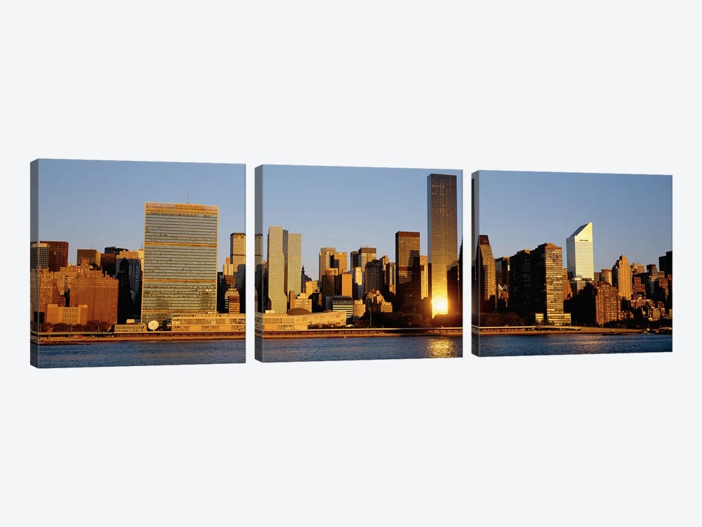 Skyline, Manhattan, New York State, USA by Panoramic Images 3-piece Canvas Wall Art