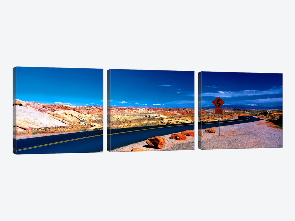 Road Valley of Fire State Park Overton NV by Panoramic Images 3-piece Canvas Wall Art