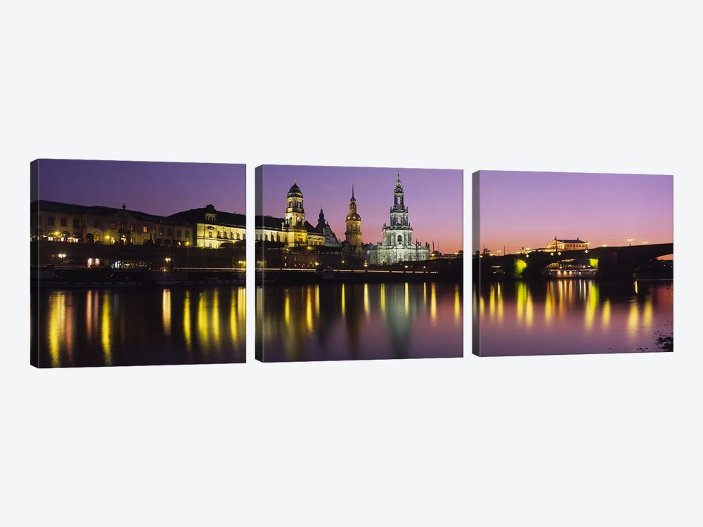 Innere Altstadt At Night, Dresden, Saxony, Germany by Panoramic Images 3-piece Art Print