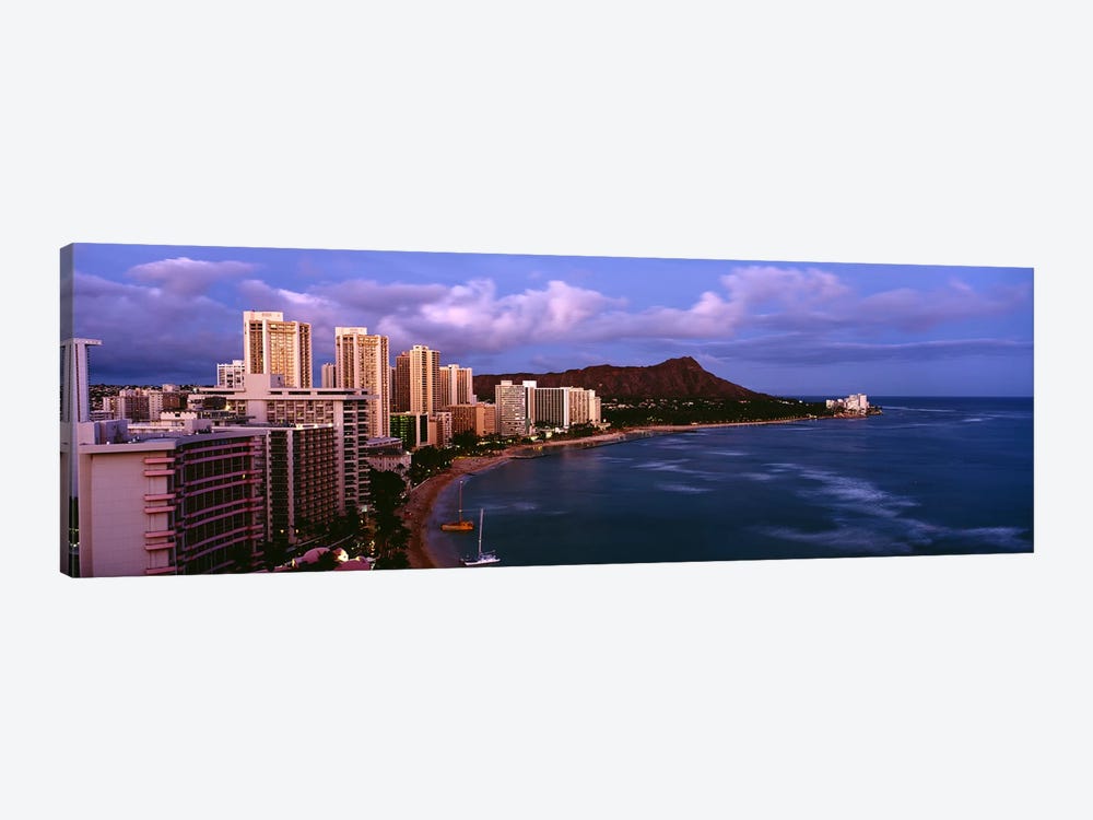 High Angle View Of Buildings On The Beach, Waikiki Beach, Oahu, Honolulu, Hawaii, USA by Panoramic Images 1-piece Canvas Art