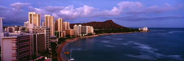 High Angle View Of Buildings On The Beach, Waikiki Beach, Oahu, Honolulu, Hawaii, USA