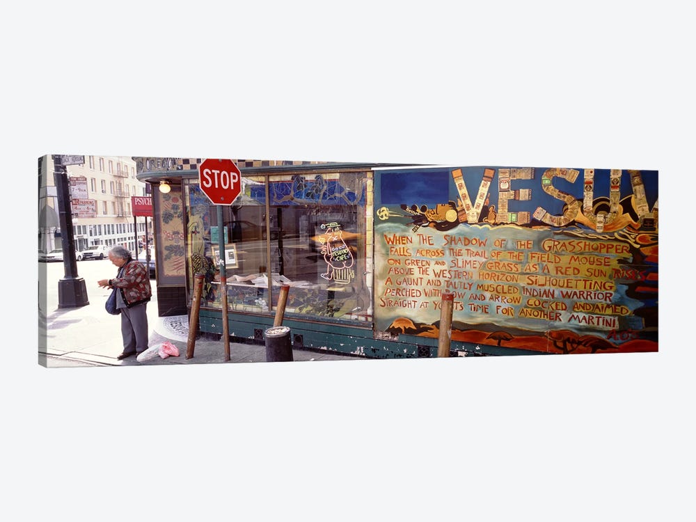 USA, California, San Francisco, Little Italy, Senior man standing outside a bar by Panoramic Images 1-piece Canvas Artwork