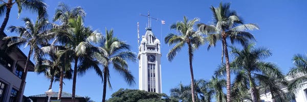 Honolulu: Low angle view of a tower, Aloha Tower, Oahu, Honolulu, Hawaii, USA by Panoramic Images