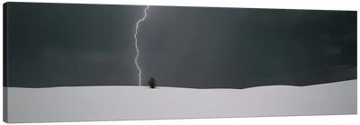A Lone Lightning Bolt, White Sands National Monument, New Mexico, USA Canvas Art Print - Lightning