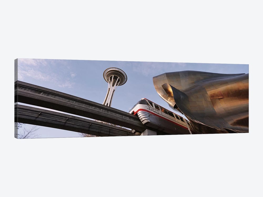 Low Angle View Of The Monorail And Space Needle, Seattle, Washington State, USA by Panoramic Images 1-piece Canvas Art Print