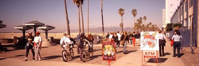 People Walking On The Sidewalk, Venice, Los Angeles, California, USA by Panoramic Images canvas print