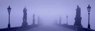 Thick Fog Over Charles Bridge, Prague, Czech Republic by Panoramic Images framed canvas print
