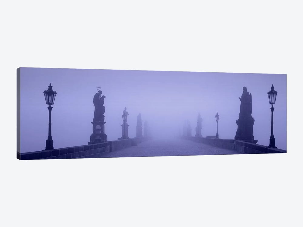 Thick Fog Over Charles Bridge, Prague, Czech Republic by Panoramic Images 1-piece Canvas Wall Art
