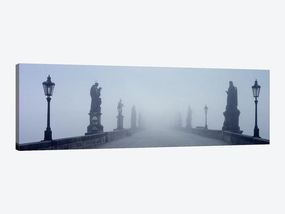 Charles Bridge in Fog Prague Czech Republic by Panoramic Images 1-piece Canvas Artwork