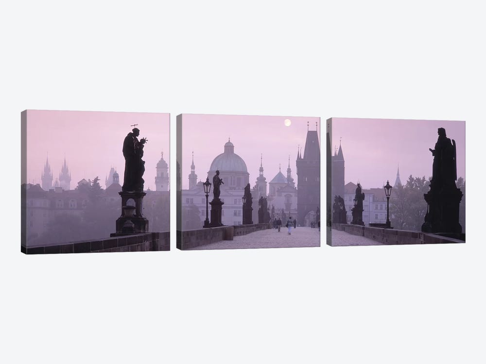 Charles Bridge And The Spires Of Old Town, Prague, Czech Republic by Panoramic Images 3-piece Canvas Print