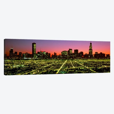 USA, Illinois, Chicago, High angle view of the city at night Canvas Print #PIM4296} by Panoramic Images Canvas Art Print