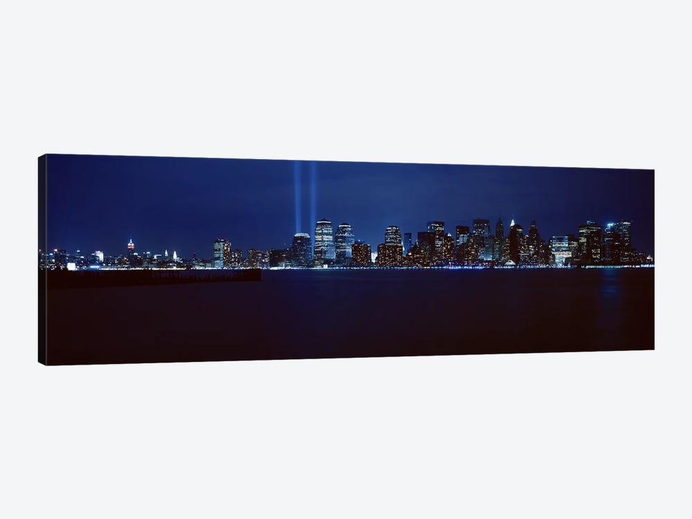 Downtown Skyline At Night, Lower Manhattan, New York City, - Art Print