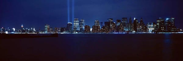 New York City Skylines: Downtown Skyline At Night, Lower Manhattan, New York City, New York, USA by Panoramic Images