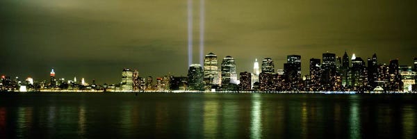 New York City Skylines: Beams Of Light, New York, New York State, USA by Panoramic Images
