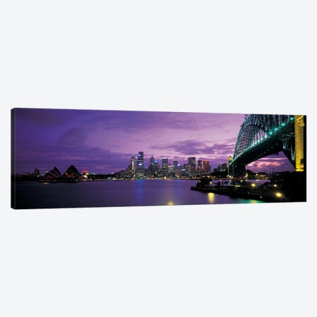 Sydney Harbor At Night, Sydney, New South Wales, Commonwealth Of Australia Canvas Print #PIM4299} by Panoramic Images Canvas Wall Art