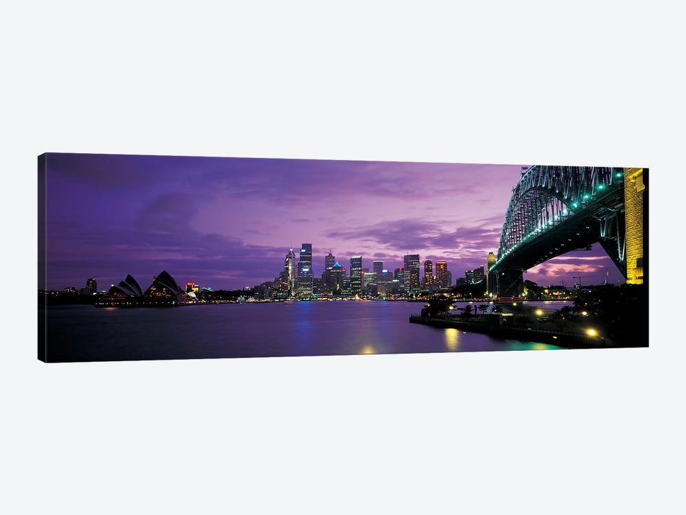 Sydney Harbor At Night, Sydney, New South Wales, Commonwealth Of Australia by Panoramic Images 1-piece Canvas Art Print