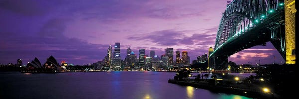 Australia: Sydney Harbor At Night, Sydney, New South Wales, Commonwealth Of Australia by Panoramic Images