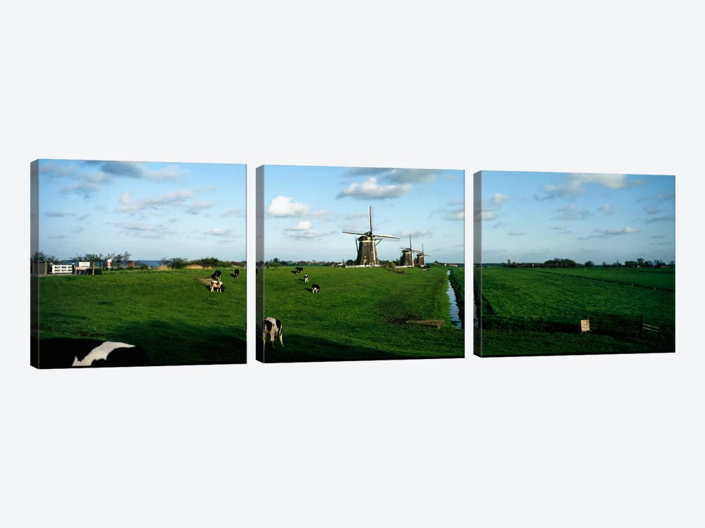 Windmills, Netherlands by Panoramic Images 3-piece Canvas Art