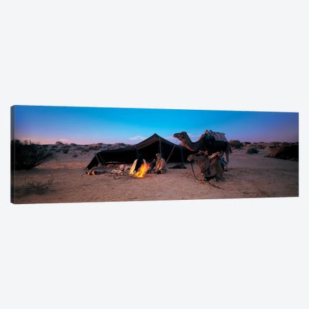 Bedouin Camp At Dusk, Sahara Desert, Tunisia, Africa Canvas Print #PIM4306} by Panoramic Images Art Print