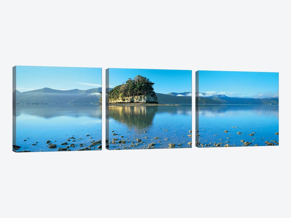 Wooded Island, Marlborough Sounds, South Island, New Zealand by Panoramic Images 3-piece Canvas Print