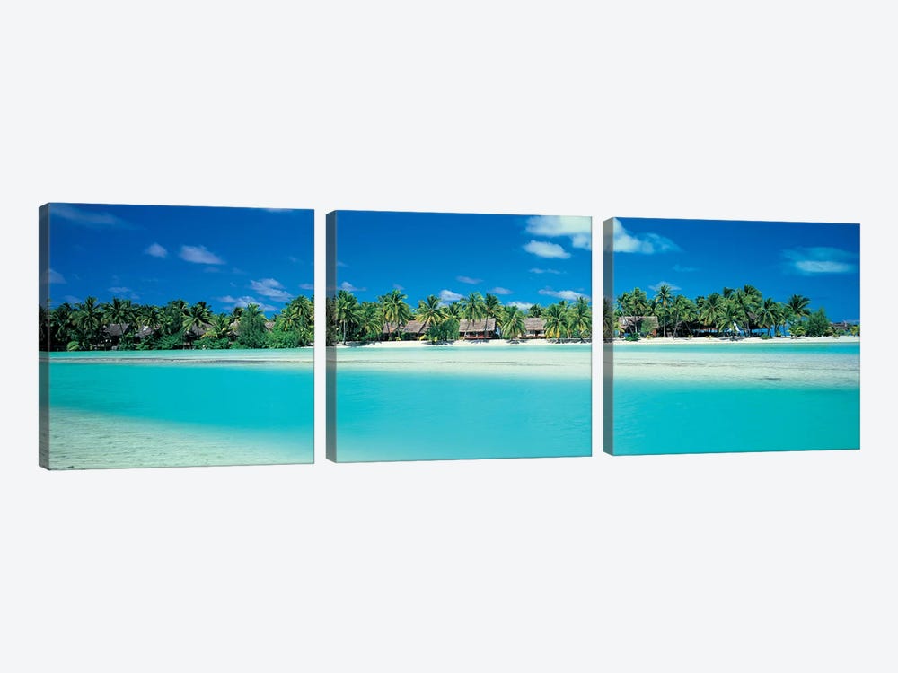 Tropical Landscape, Aitutaki, Cook Islands by Panoramic Images 3-piece Art Print