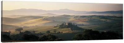 Farm Tuscany Italy Canvas Art Print - Mist & Fog Art