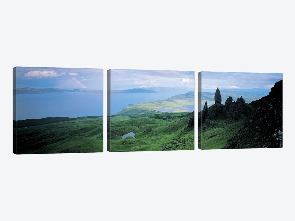 Coastal Highland Landscape Near The Sound Of Raasay, Scotland, United Kingdom by Panoramic Images 3-piece Canvas Wall Art