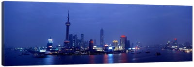 Skyline At Dusk, Lujiazui, Pudong, Shanghai, China Canvas Art Print - Shanghai