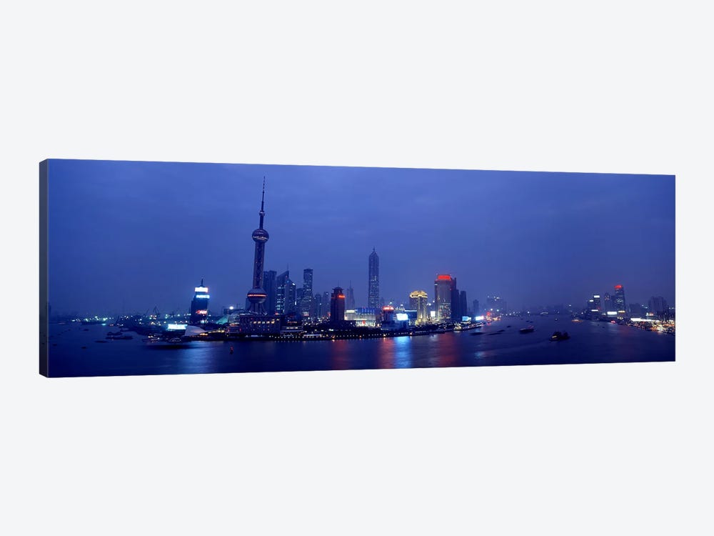 Skyline At Dusk, Lujiazui, Pudong, Shanghai, China by Panoramic Images 1-piece Canvas Print