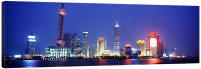 Skyline At Dusk, Lujiazui, Pudong District, Shanghai, People's Republic Of China Canvas Art Print
