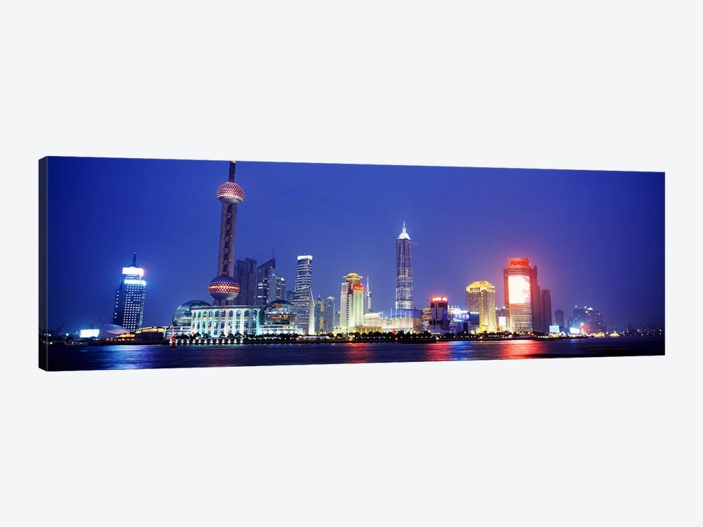 Skyline At Dusk, Lujiazui, Pudong District, Shanghai, People's Republic Of China by Panoramic Images 1-piece Canvas Art
