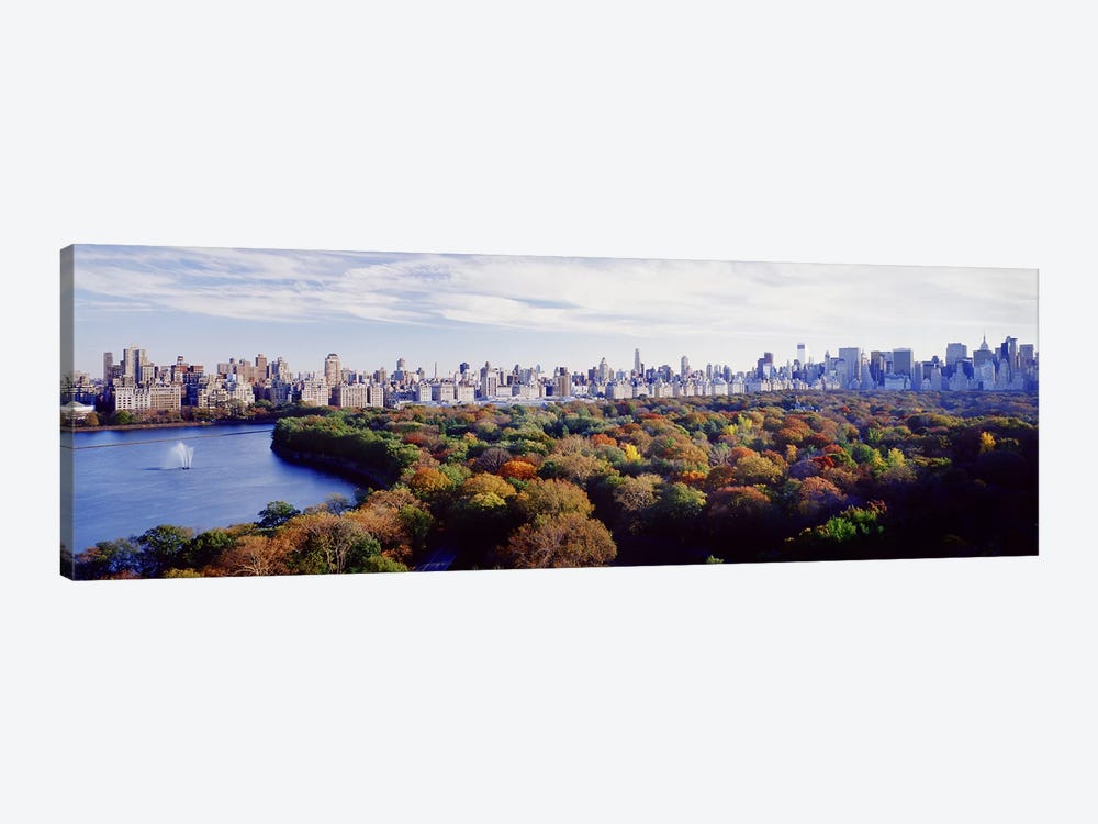 Buildings in a cityCentral Park, Manhattan, New York City, New York State, USA by Panoramic Images 1-piece Canvas Print