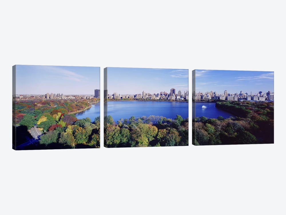 Buildings in a cityCentral Park, Manhattan, New York City, New York State, USA by Panoramic Images 3-piece Canvas Wall Art