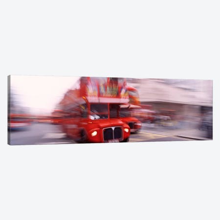 Double Decker Motion Blur, London, England, United Kingdom Canvas Print #PIM4335} by Panoramic Images Canvas Art