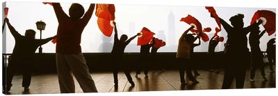 Morning Exercise, The Bund (Waitan), Shanghai, China Canvas Art Print - Dance Art