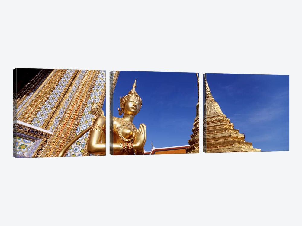 Low angle view of a statueWat Phra Kaeo, Grand Palace, Bangkok, Thailand by Panoramic Images 3-piece Art Print