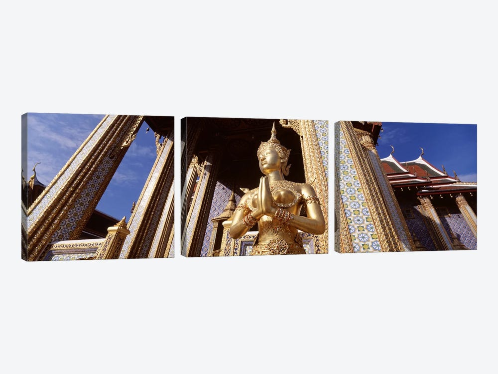 Low angle view of a statueWat Phra Kaeo, Grand Palace, Bangkok, Thailand by Panoramic Images 3-piece Canvas Artwork