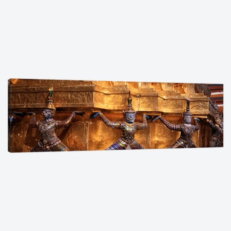 Close-up of statues in a templeGrand palace, Bangkok, Thailand Canvas Print #PIM4345} by Panoramic Images Art Print