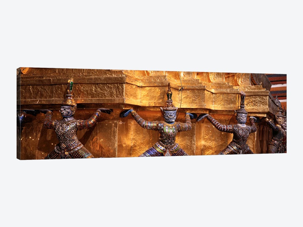 Close-up of statues in a templeGrand palace, Bangkok, Thailand by Panoramic Images 1-piece Canvas Print
