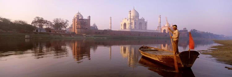 Gondolier And His Gondola, Yamuna River, Agra, Uttar Pradesh, India