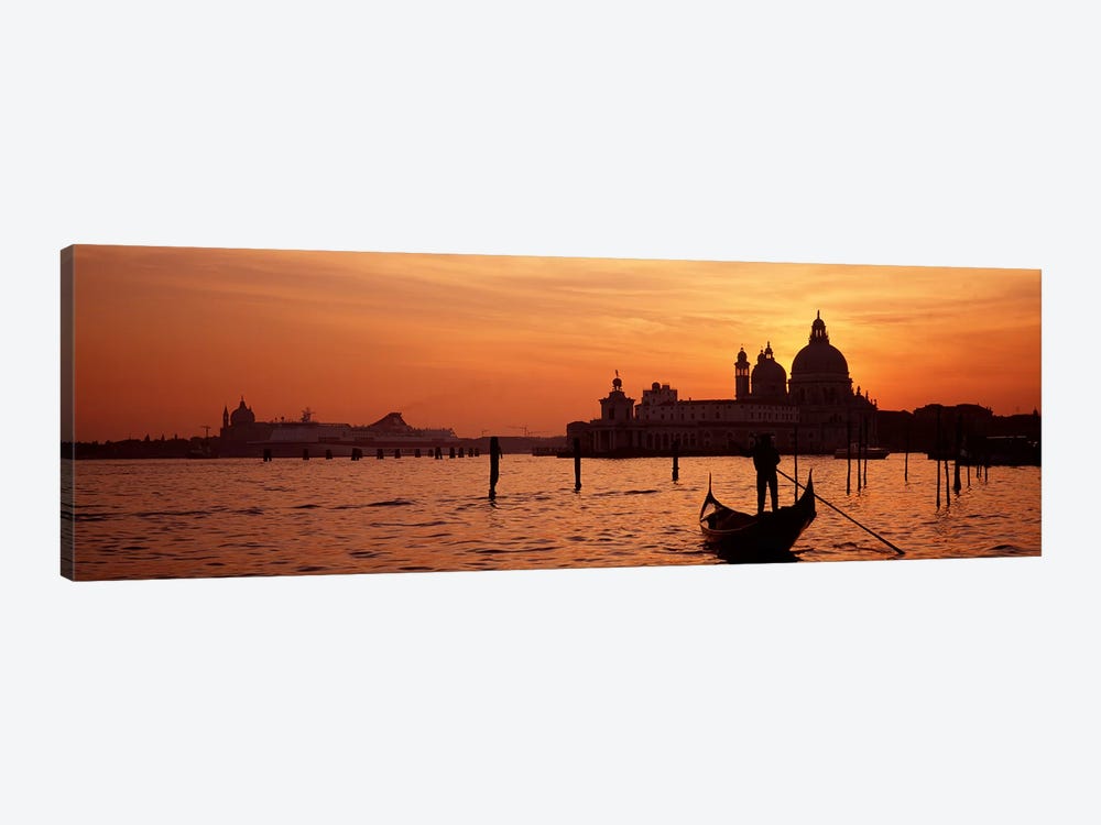 Santa Maria della Salute With A Gondoleer And His Boat On The Grand Canal In The Foreground, Venice, Italy by Panoramic Images 1-piece Art Print