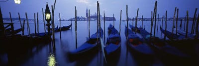 Moored Gondolas, Grand Canal, Venice, Italy by Panoramic Images canvas print