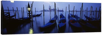 Moored Gondolas, Grand Canal, Venice, Italy Canvas Art Print - Nautical Art