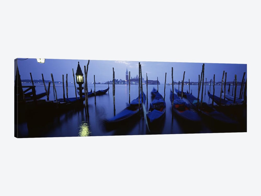 Moored Gondolas, Grand Canal, Venice, Italy by Panoramic Images 1-piece Canvas Wall Art